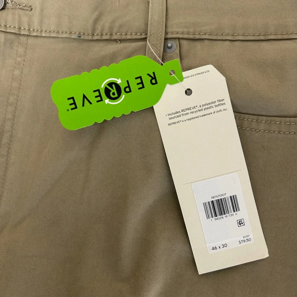 Levi's 541 Athletic Taper Pants Mens 46x30 Khaki Tan All Seasons Tech